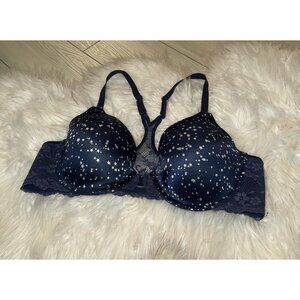 Maidenform 07112 One Fab Fit Extra Coverage Racerback Bra Front Close 38B Blue